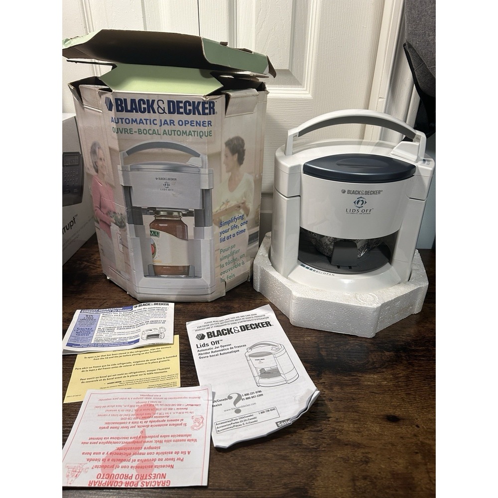 Black & Decker Lids Off Automatic Electric Jar Opener Model JW200 NEW-OPEN BOX!!